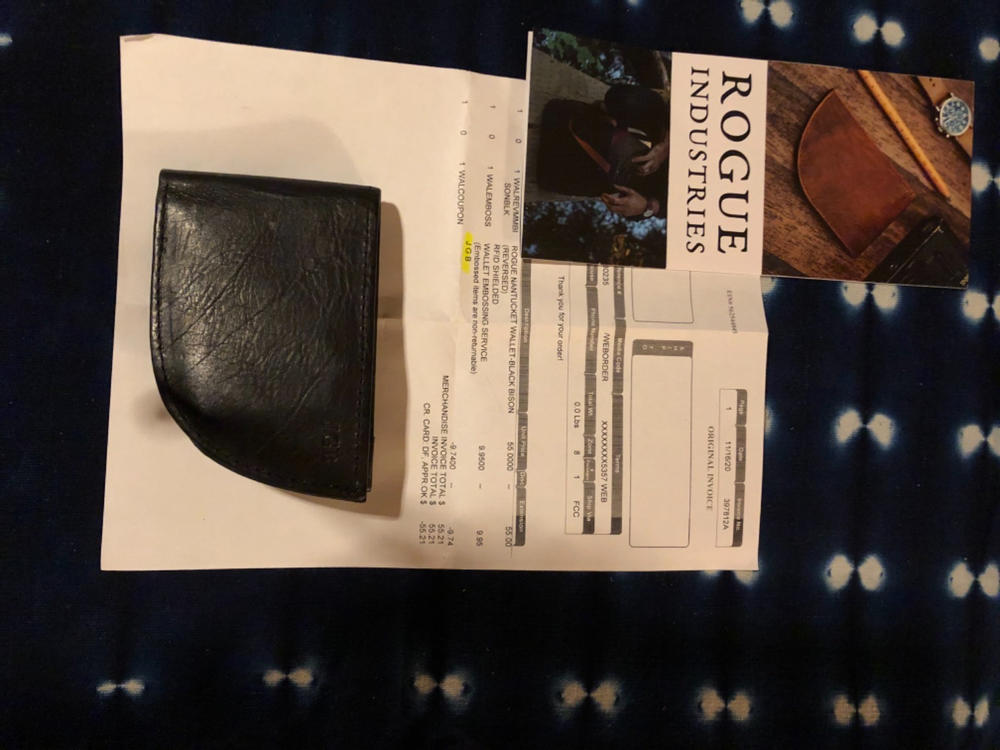 Nantucket Bison Leather Front Pocket Wallet - Customer Photo From Jeff Bennett
