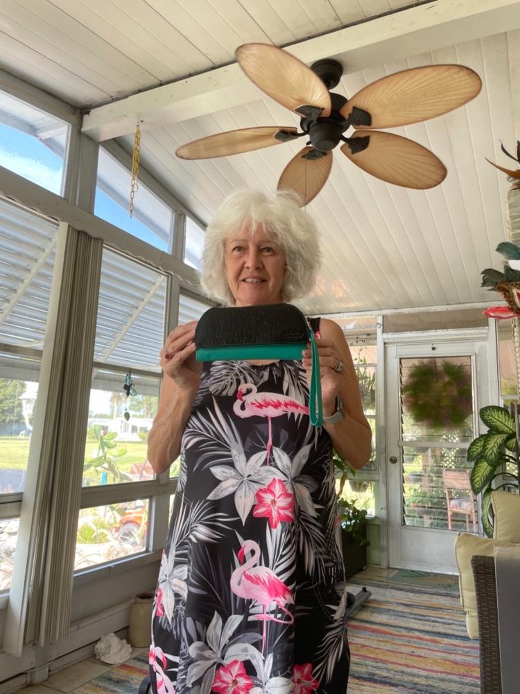 RFID Blocking Clutch - Ostrich Print - Customer Photo From Mary Bland