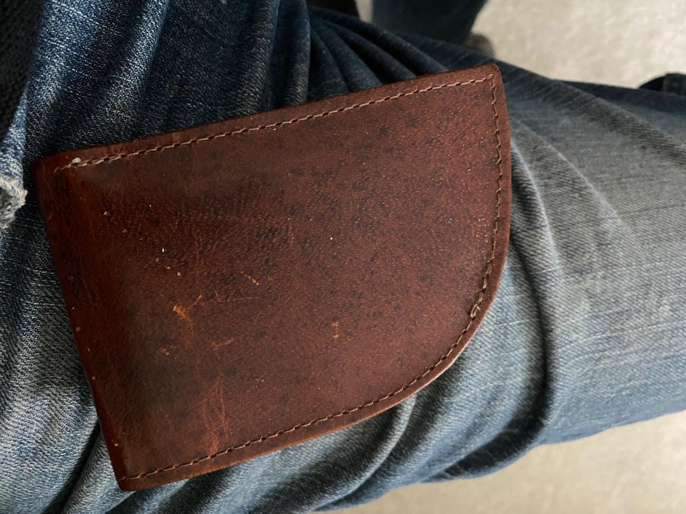 Rogue Front Pocket Wallet in Moose Leather - Customer Photo From Richard Dumont