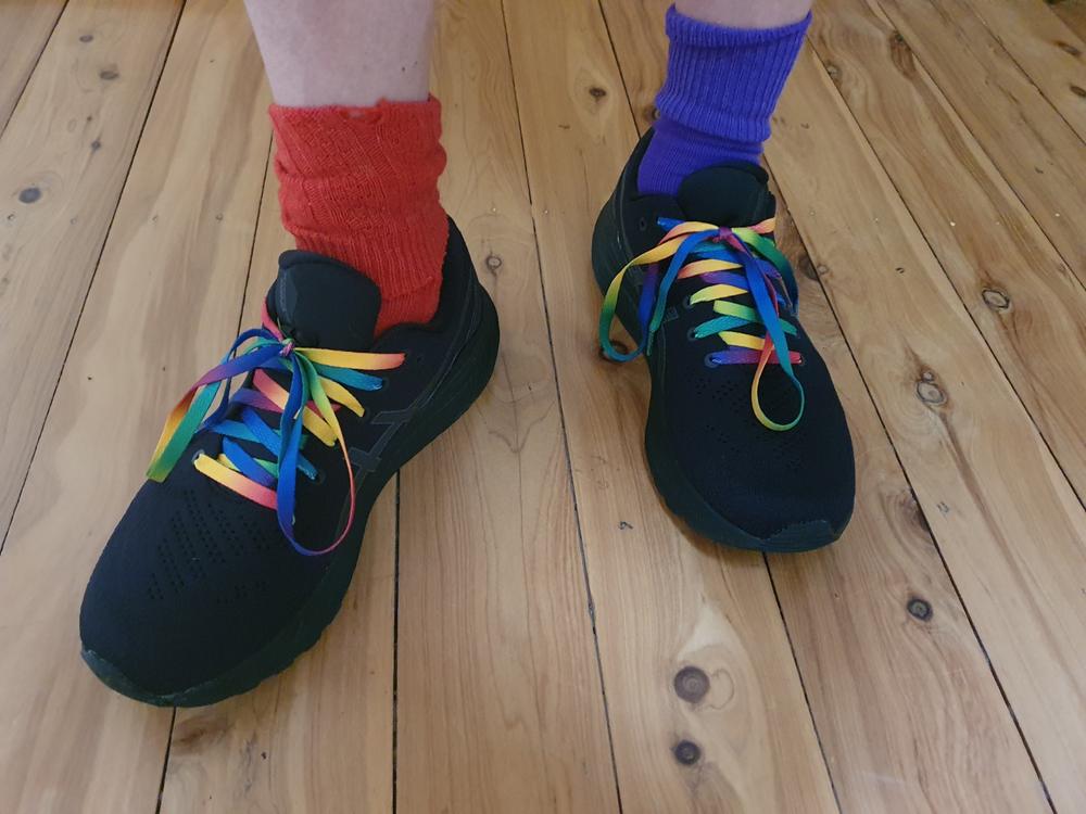 Canvas Rainbow Flat Laces - Customer Photo From Lyn Cormack