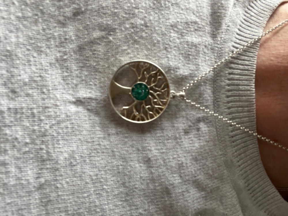 Memorial Ashes Tree of Life Necklace - Customer Photo From Maria Neal