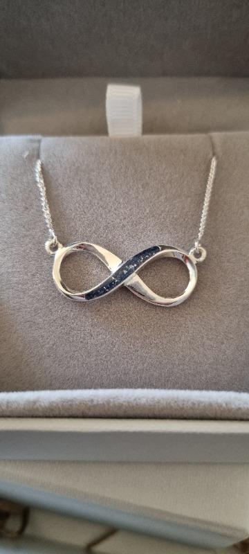 Memorial Ashes Infinity Necklace - Customer Photo From Dawn Birks