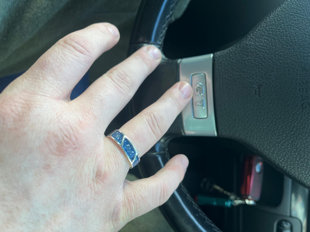 Memorial Ashes Mens Ring - Customer Photo From Bradley Gee