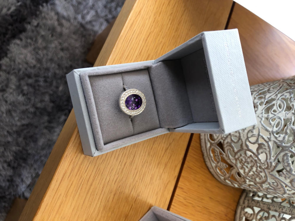Memorial Ashes Oval Sparkle Ring - Customer Photo From Elaine Fish