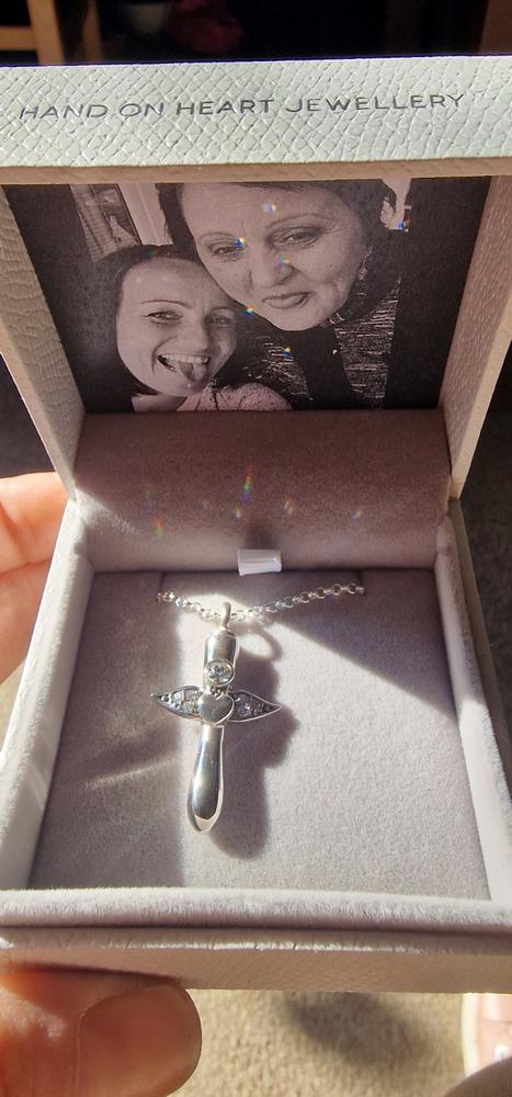 Angel Wing Ashes Urn Locket Necklace - Customer Photo From Michaela Jasurkova
