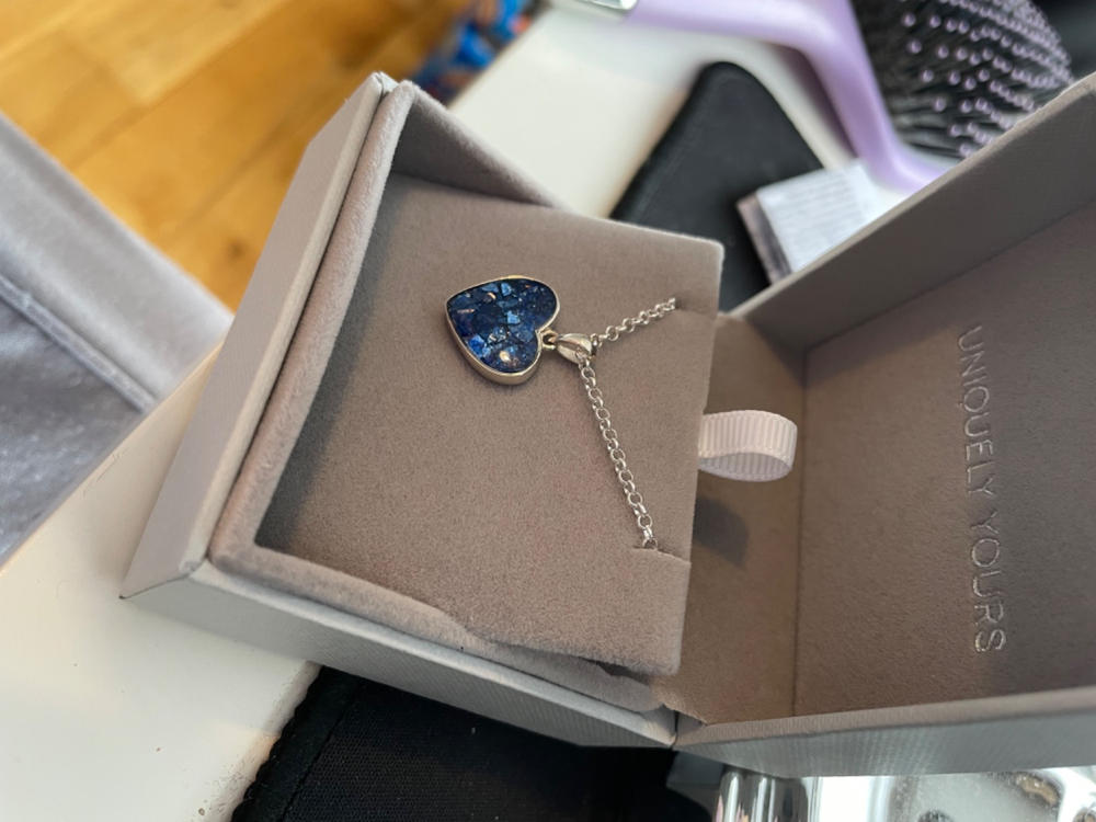 Cremation Ashes Small Heart Necklace - Customer Photo From Kirsty Henderson