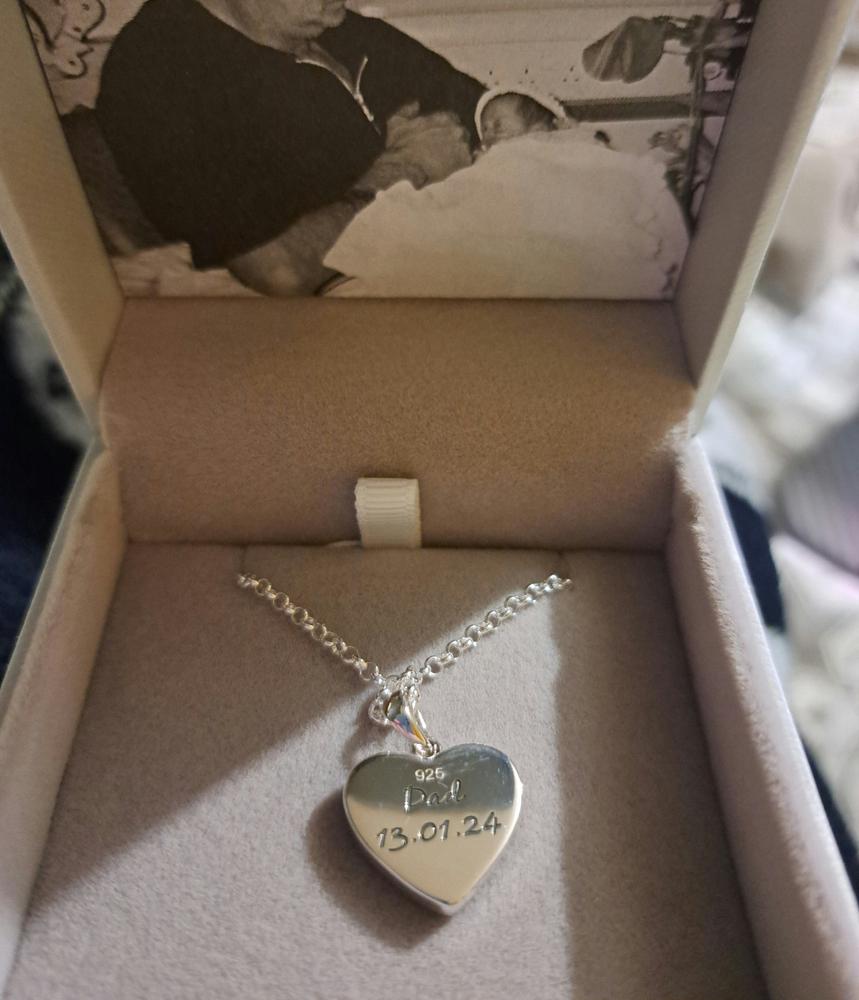 Cremation Ashes Small Heart Necklace - Customer Photo From Maria Hedges