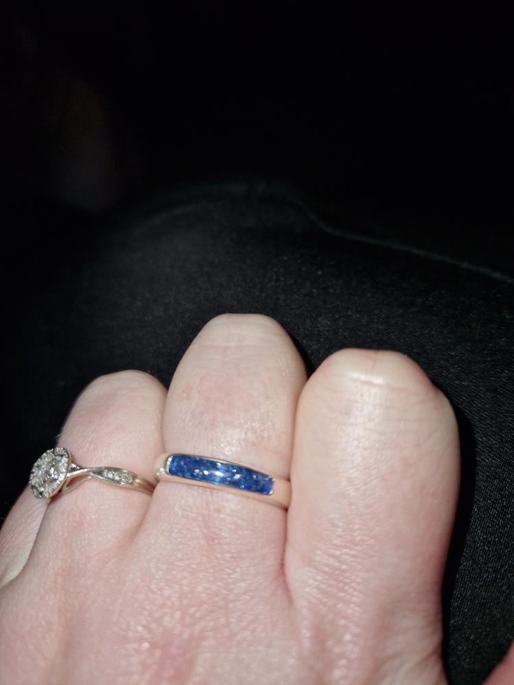 Womens Cremation Ashes Ring Band - Customer Photo From louise walsh