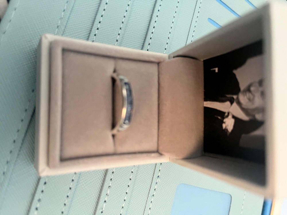 Womens Cremation Ashes Ring Band - Customer Photo From Sue White