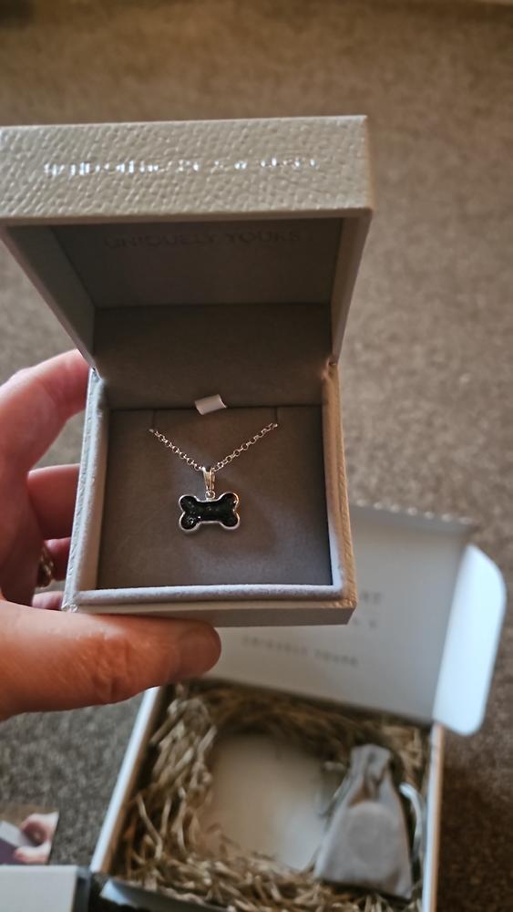 Cremation Ashes Pet Tag Necklace - Customer Photo From Nic