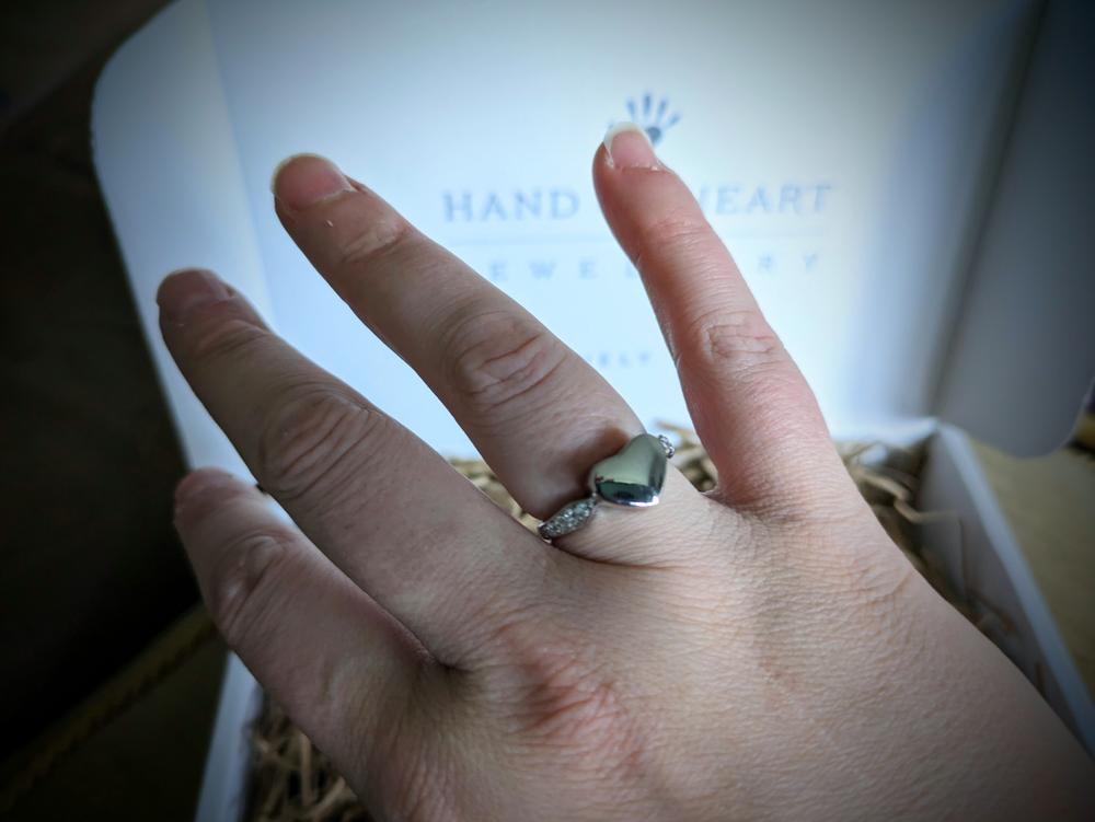 Self Fill Ashes Heart Ring - Customer Photo From Frances S
