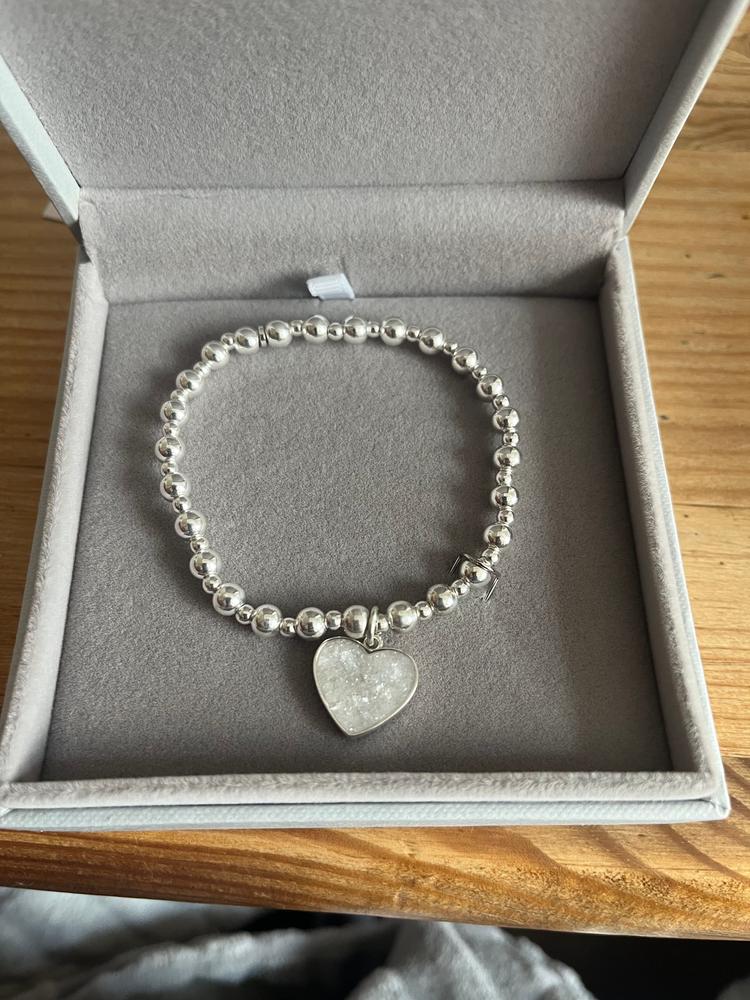 Cremation Ashes Heart Bracelet - Customer Photo From Leah Callegari