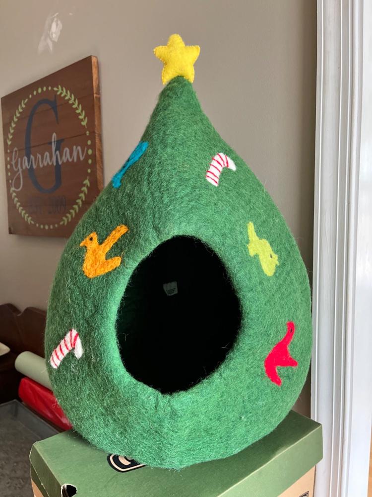 Limited Edition Christmas Tree Cat Cave - Customer Photo From Mary garrahan