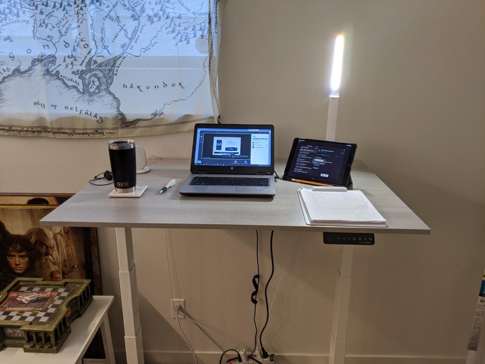 standing desk setup