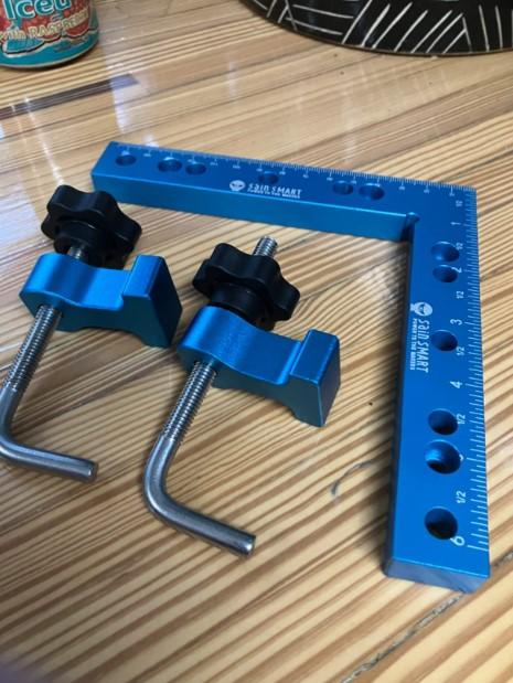 2 Pack 6.3Inch 90 Degree Positioning Squares Right Angle Clamps For  Woodworking, Aluminium Alloy Corner Clamp,Carpenter's Square Clamping Tool