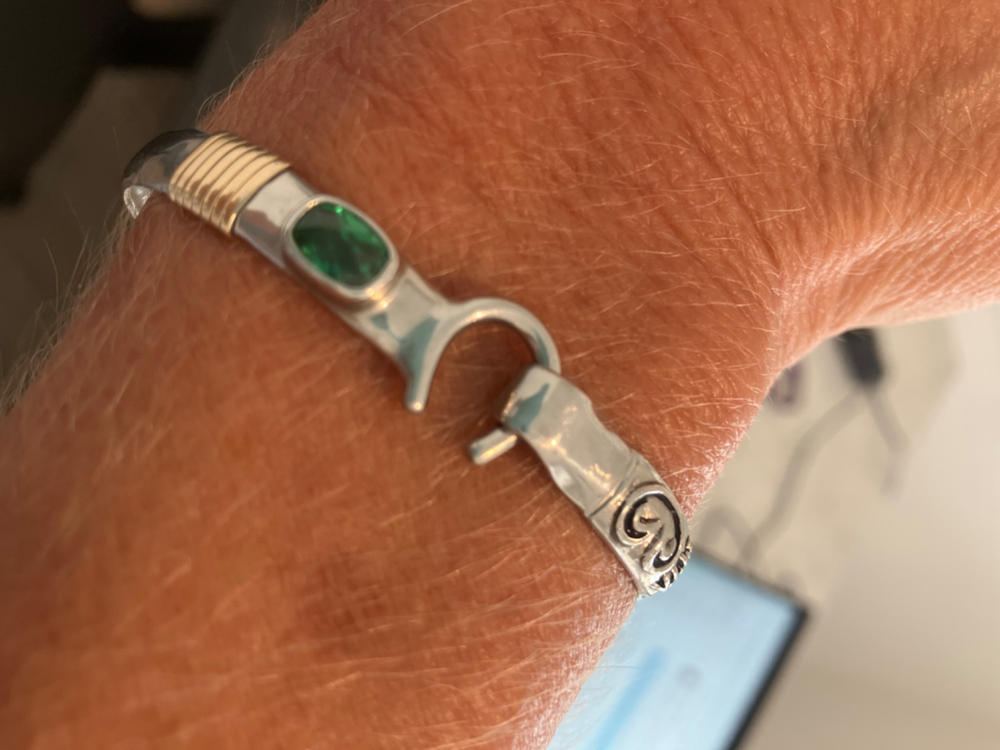 The Hook Bracelet with Stone, 6mm - Green Zircon - Customer Photo From Tracy Markham