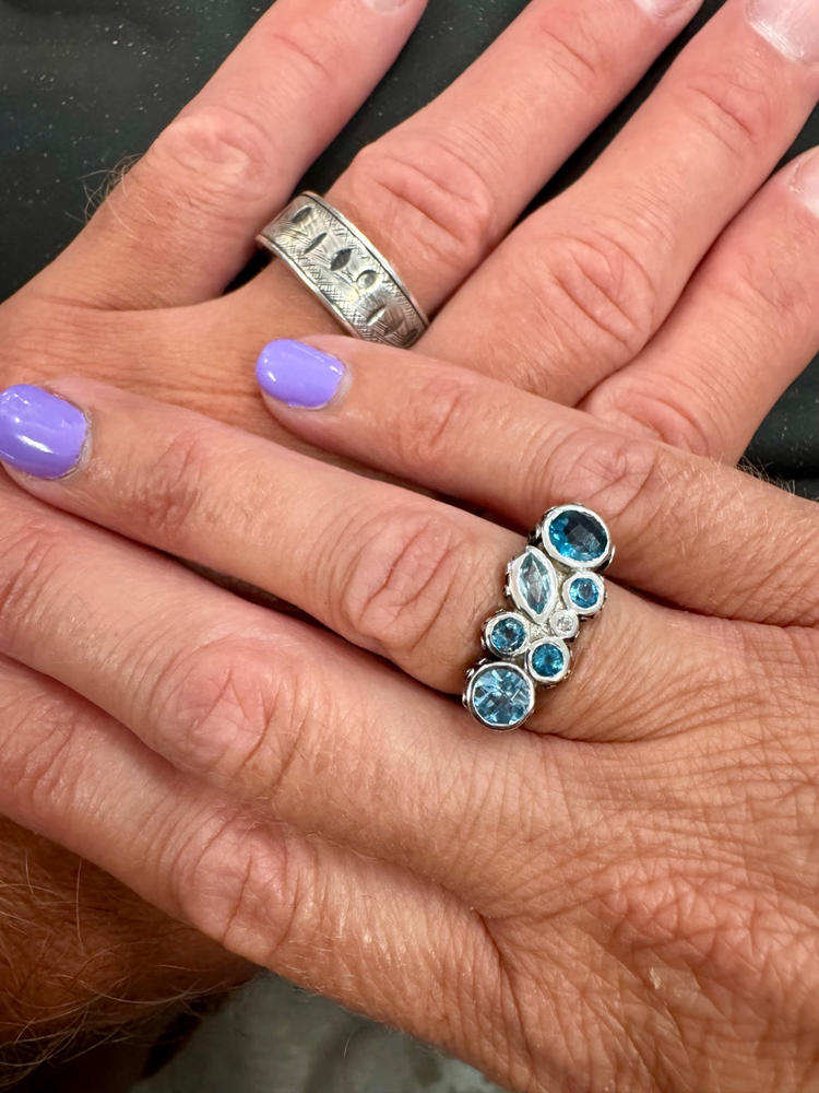 Multi Stone Ring with Petroglyphs - Customer Photo From Rick Leslie