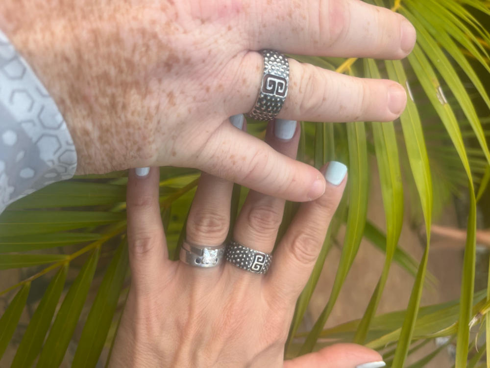 Sea Urchin Band Ring with Petroglyph - Customer Photo From Lawrence Ruggiero