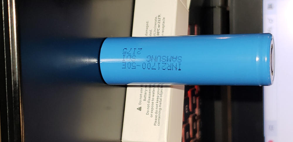 Samsung INR 21700 50E 9.8A 5000mAh High Drain Flat Top Rechargeable Battery - Customer Photo From Thomas W Allgood