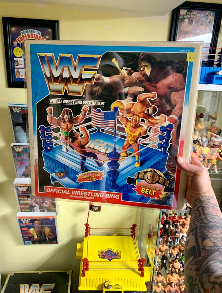 WWF Hasbro Official Wrestling Ring Display Case - Customer Photo From Brian L.