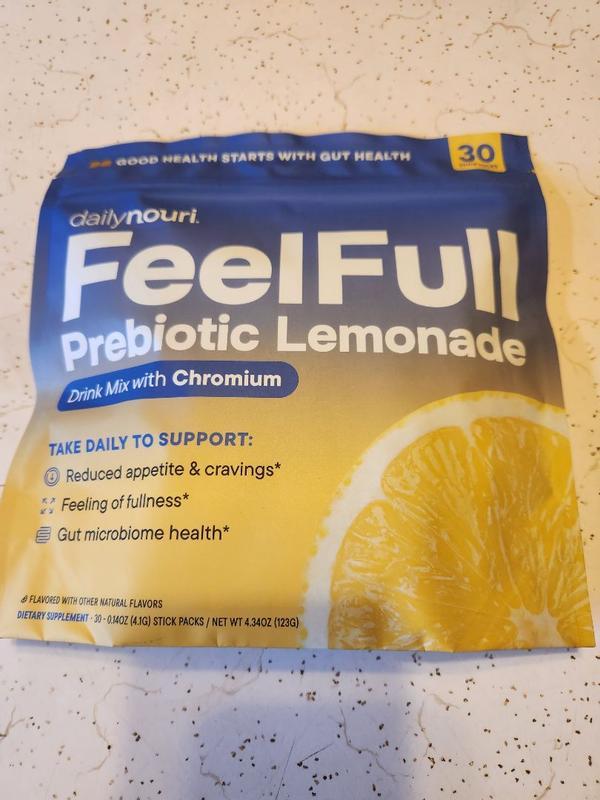 Daily Nouri FeelFull Prebiotic Lemonade Daily Fiber Drink Mix with Chromium - Customer Photo From tonyas