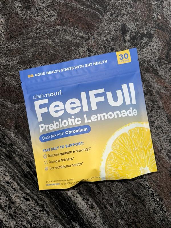 Daily Nouri FeelFull Prebiotic Lemonade Daily Fiber Drink Mix with Chromium - Customer Photo From christiep6772