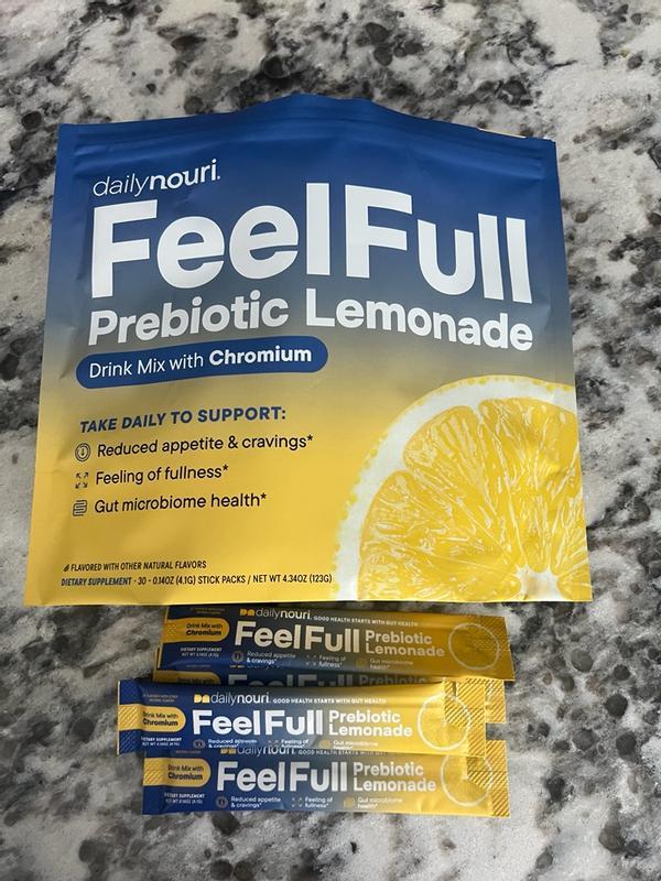 Daily Nouri FeelFull Prebiotic Lemonade Daily Fiber Drink Mix with Chromium - Customer Photo From bswayne1