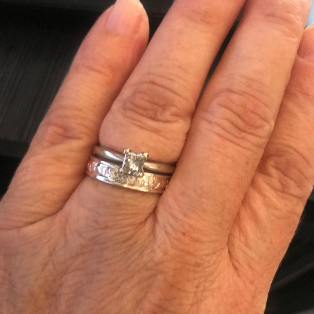 Ladies Claddagh Wedding Ring Narrow Silver Irish Made - Customer Photo From Tammy Naylor