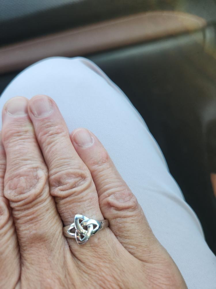Trinity Knot Ring Sterling Silver Made by Our Maker-Partner in Co. Dublin - Customer Photo From Susan German