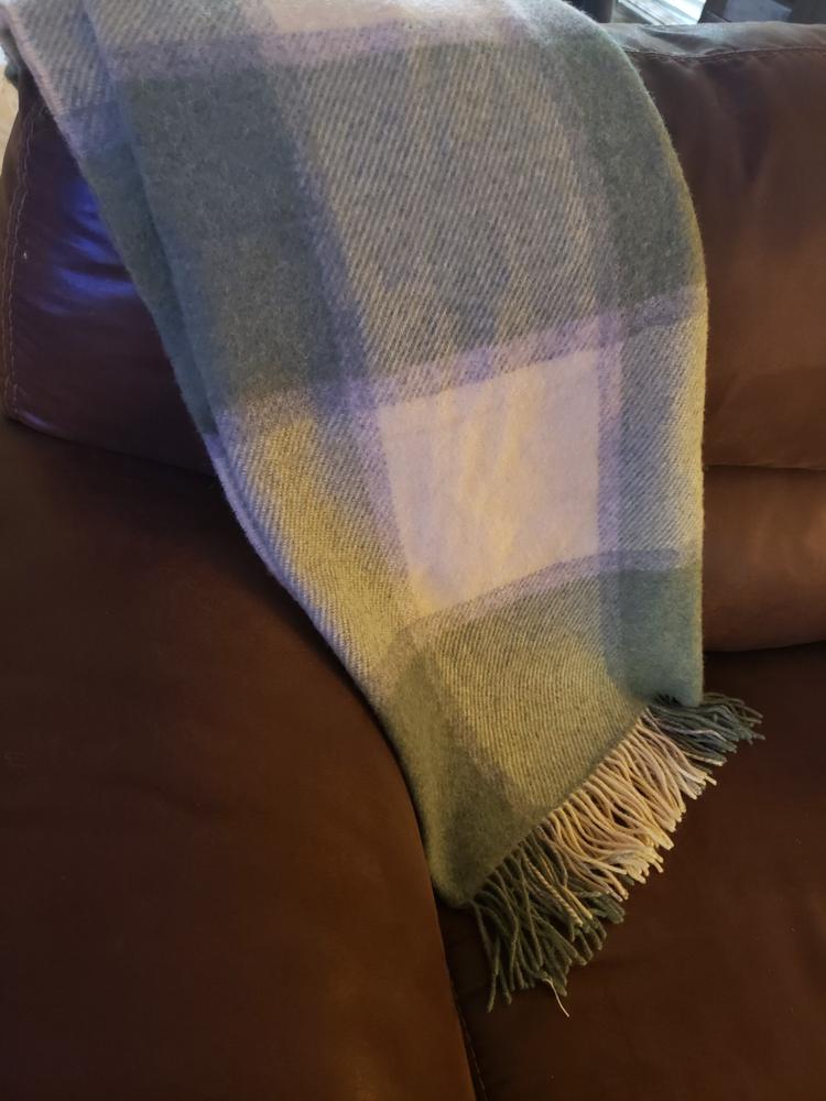 58" x 45" 100% Lambswool Small Throw Blanket Soft Woven by Our Maker-Partner in Co. Tipperary - Customer Photo From Holly Norris