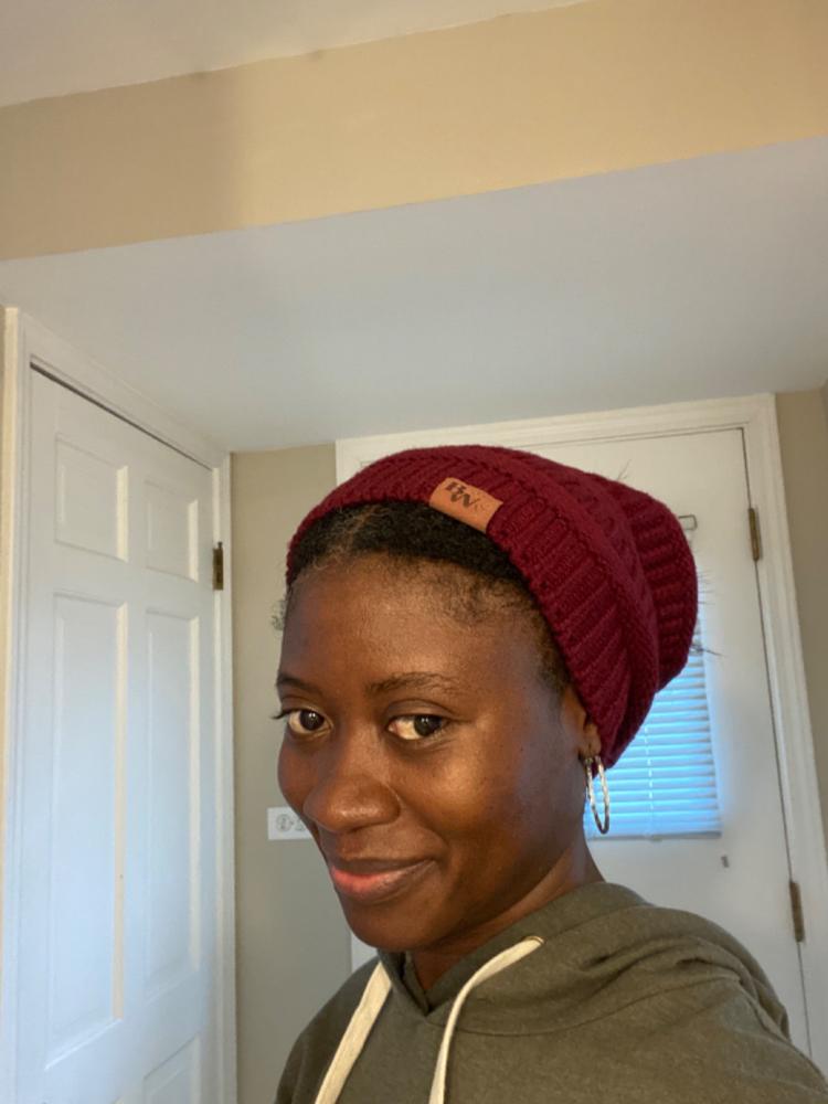 Winter Hat | Satin Lined | Detachable Pom Pom | Burgundy - Customer Photo From Cha David
