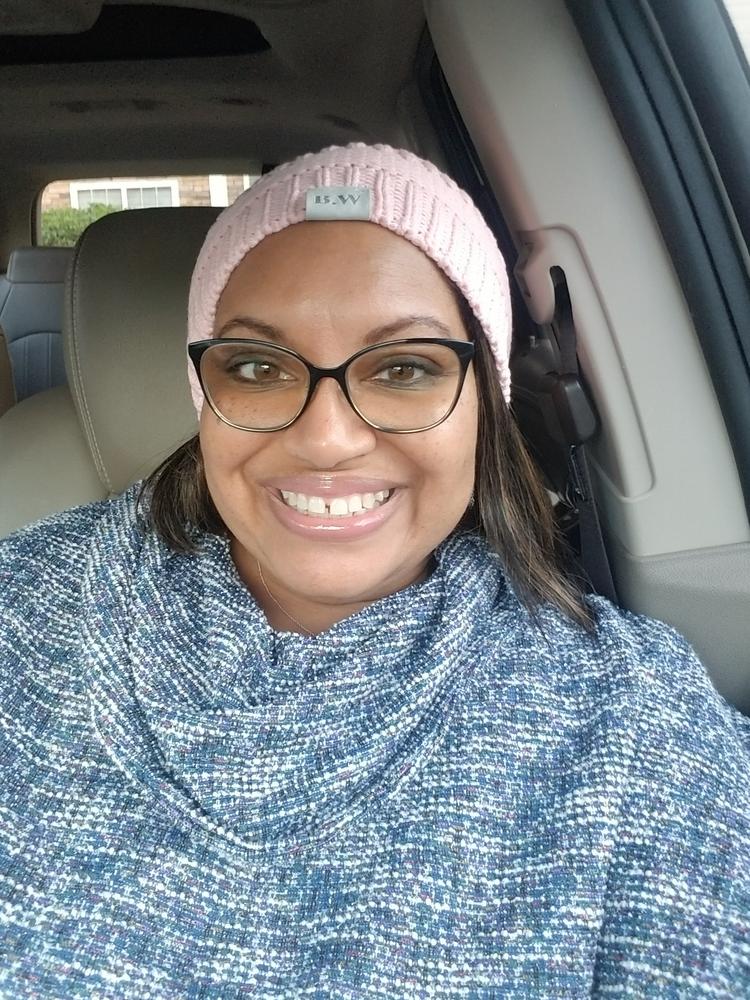 Winter Hat | Satin Lined | Natural Hair | Pink Beanie - Customer Photo From Kimberly Barnes