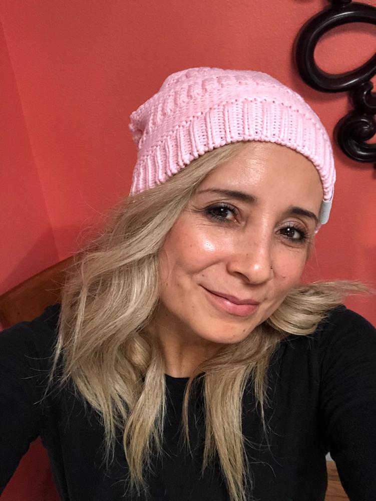 Winter Hat | Satin Lined | Natural Hair | Pink Beanie - Customer Photo From Patricia J.