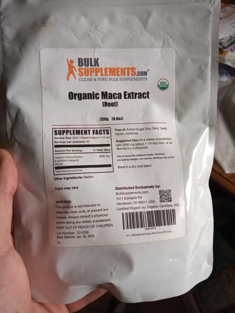 Organic Maca Root Extract Powder - Customer Photo From John