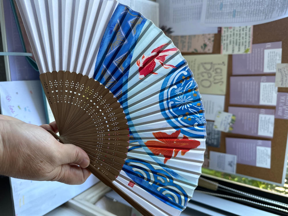 Midori Japanese Traditional Paper Folding Fan - Goldfish – Bunbougu