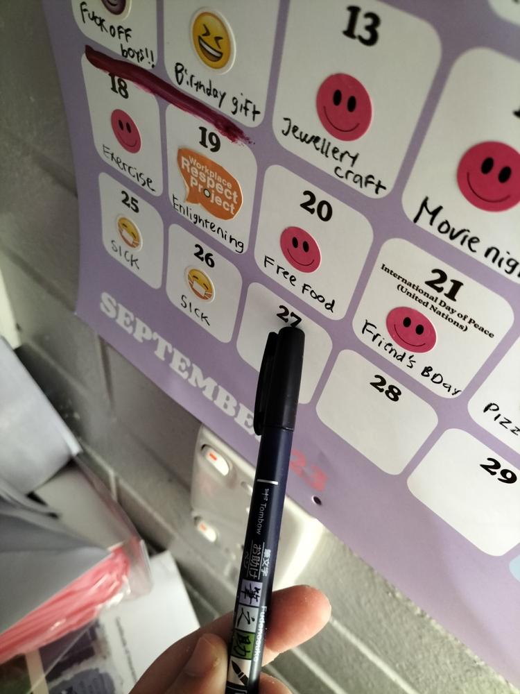 Tombow Fudenosuke Brush Pen - Hard Tip - Black Ink - Customer Photo From Maria Budianta