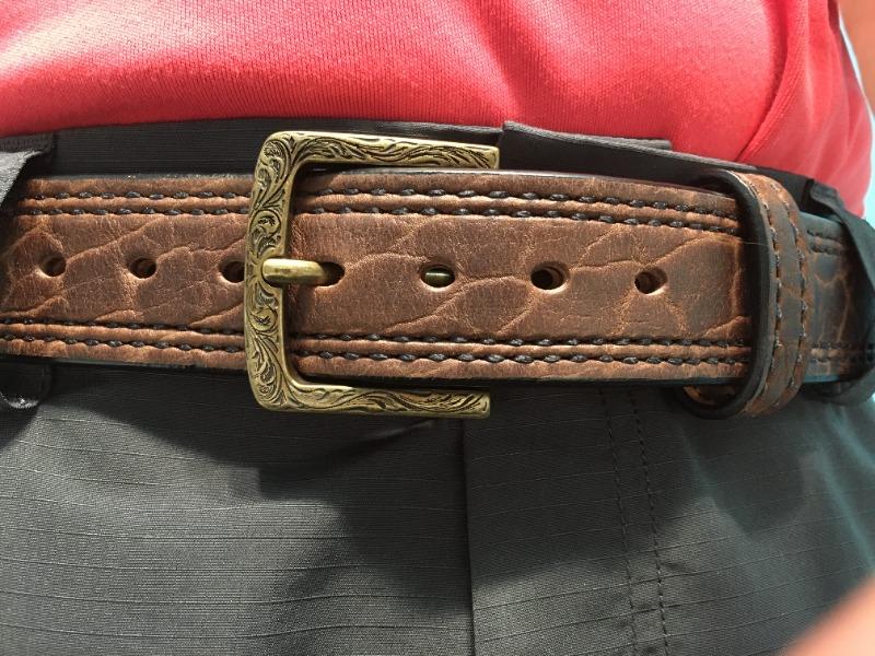 1.25 Wide Shrunken American Bison Gun Belt