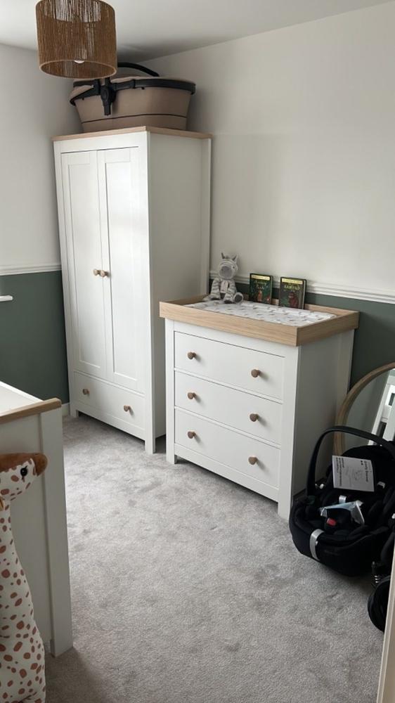 Luna 3 Piece Nursery Furniture Set - White & Oak - Customer Photo From Becki Takle