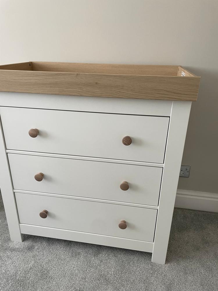 Luna 3 Piece Nursery Furniture Set - White & Oak - Customer Photo From Tonya