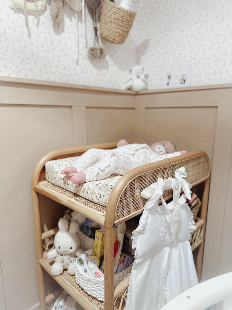 Aria Rattan Changing Table - Natural - Customer Photo From Keeley Ford @thelittlemary.rose.and.everly