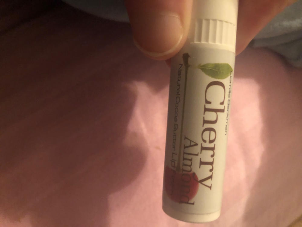 Natural Cocoa Butter Lip Balm Cherry Almond - Customer Photo From Alison Parrino