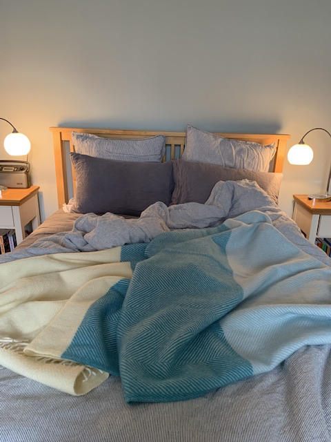 Blue Noon Wool Blanket - Customer Photo From Jane Brewster