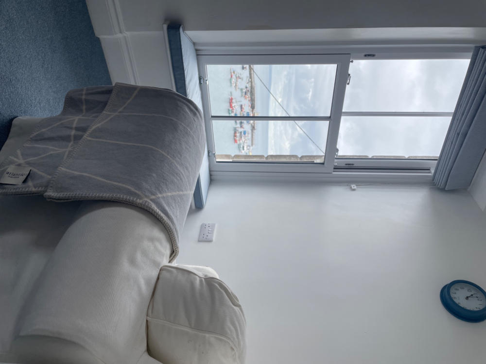 Coastal Grey Portolan Recycled Cotton Blanket - Customer Photo From Lou Dyer