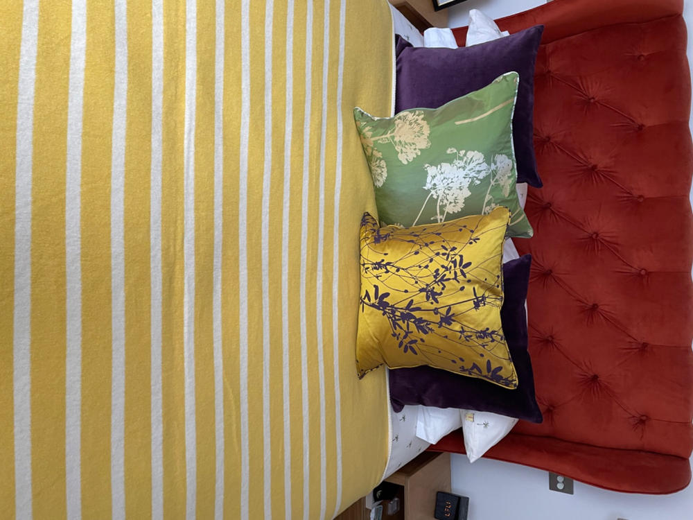Yellow Stripe Recycled Cotton Blanket - Customer Photo From John Caswell