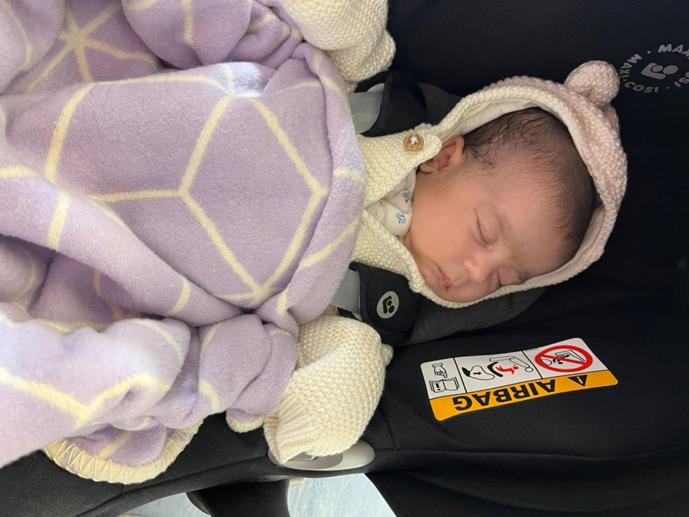 Lilac Geometric Recycled Cotton Baby Blanket - Customer Photo From Yasmeen Khalaf-Dunmore