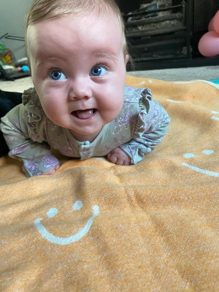 Happy Recycled Cotton Baby Blanket - Customer Photo From Neil Singer