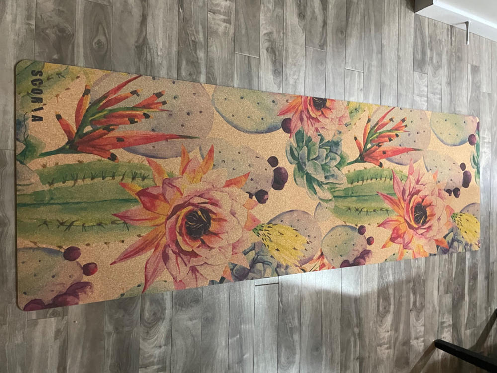 Botanicals Cork Yoga Mat | 4.5MM - Customer Photo From Jennifer Elder