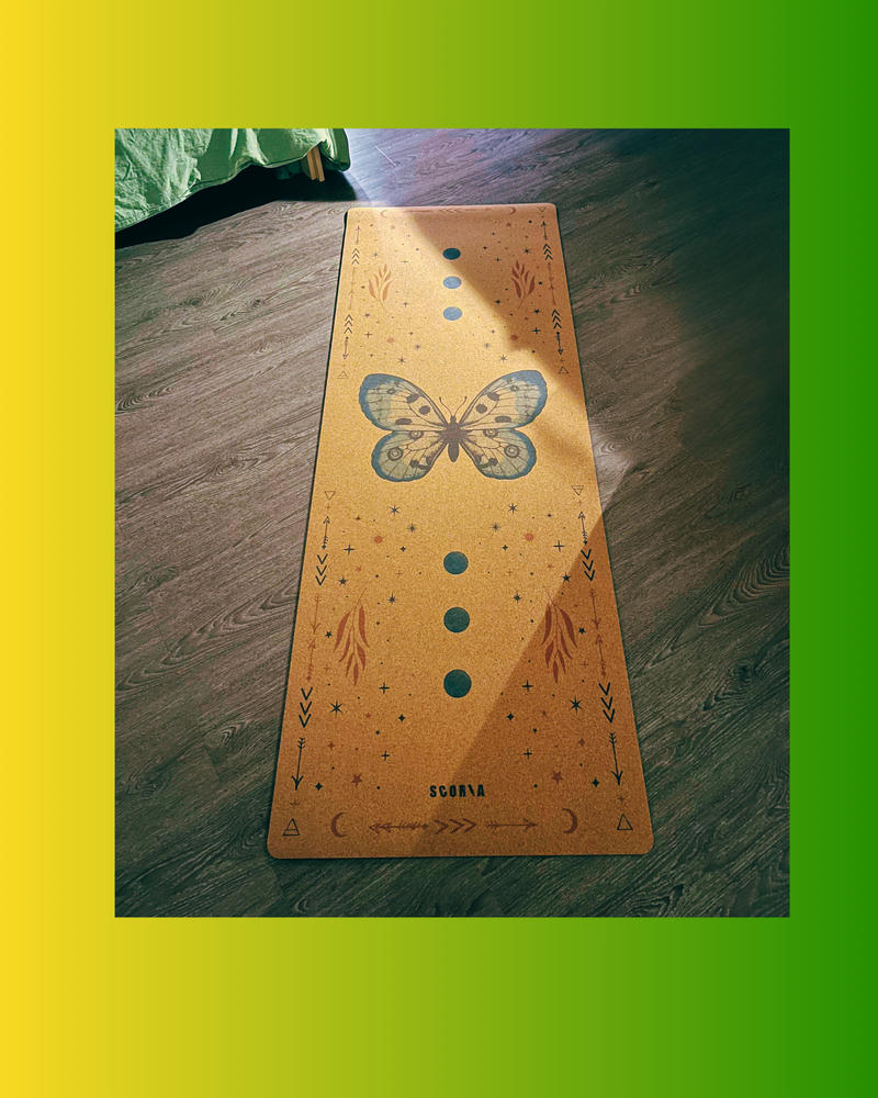 Butterfly Cork Yoga Mat | 4.5MM - Customer Photo From Natalie Jamison