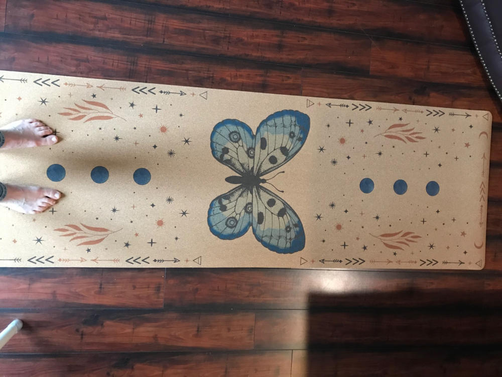 Butterfly Cork Yoga Mat | 4.5MM - Customer Photo From Kathryn Lee