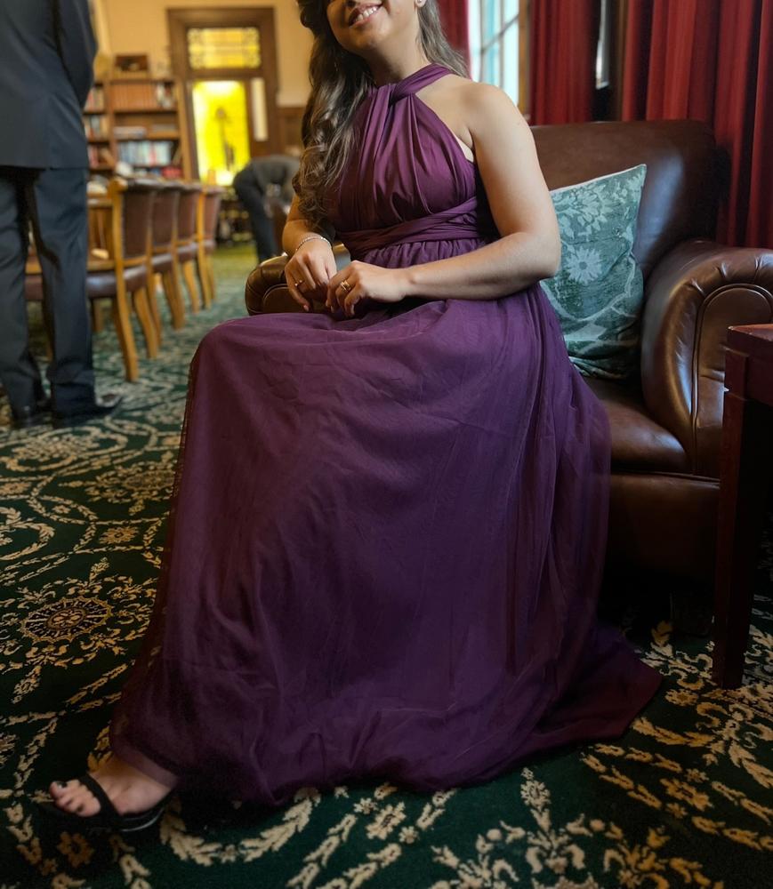 Tulle Overlay Skirt For Classic Multiway Dress in Mulberry